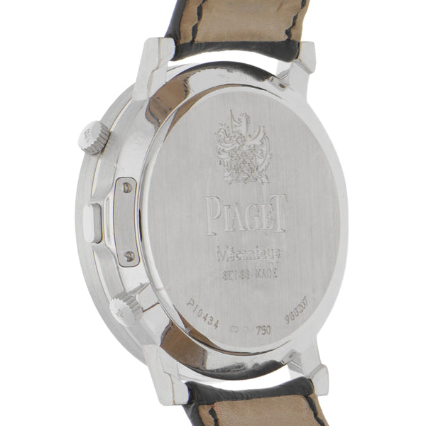 Reloj Piaget para caballero modelo Altiplano Double Jeu caja en oro blanco 18 kilates.