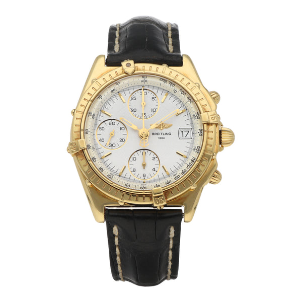 Reloj Breitling para caballero modelo Chronomat caja en oro amarillo 18 kilates.