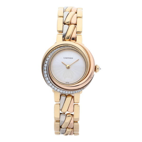 Reloj Cartier para dama modelo Trinity en oro tres tonos 18 kilates.