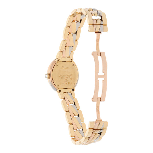 Reloj Cartier para dama modelo Trinity en oro tres tonos 18 kilates.