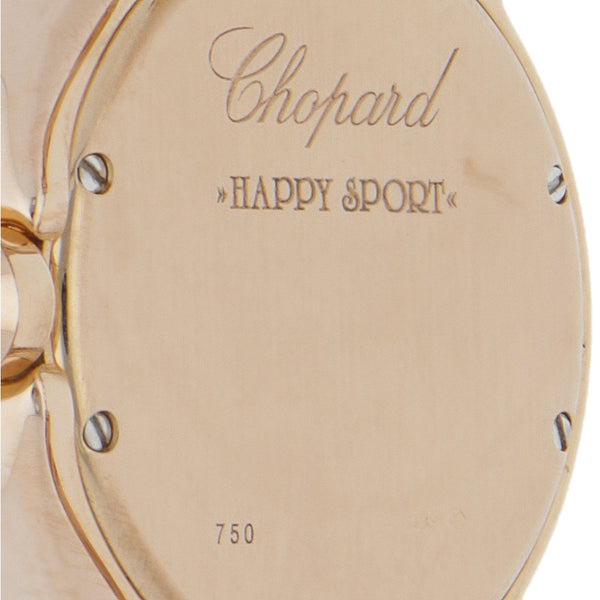 Reloj Chopard para dama modelo Happy Sport en oro rosa 18 kilates.