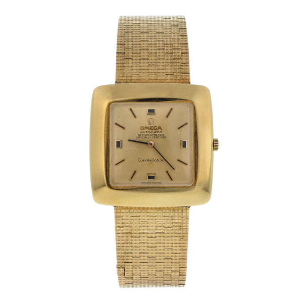 Reloj Omega para caballero modelo Constellation en oro amarillo 18 kilates.