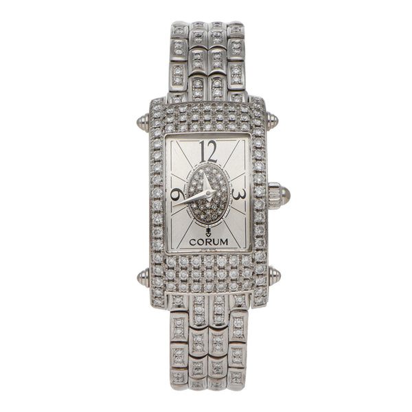 Reloj Corum para dama modelo Moonligth en oro blanco 18 kilates.