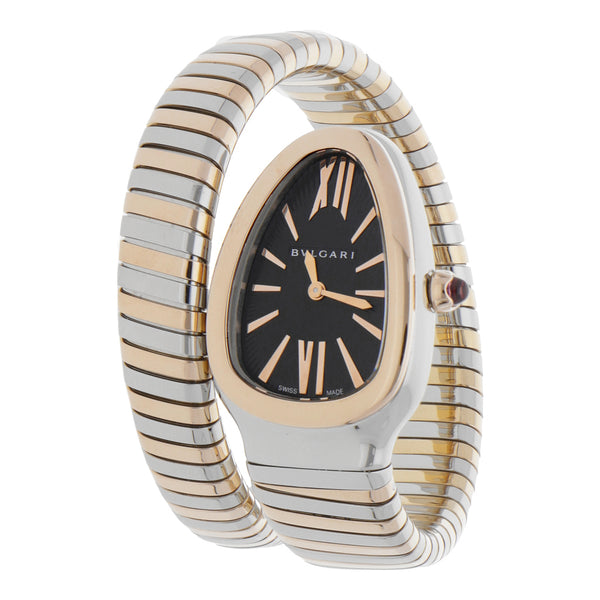 Reloj Bvlgari para dama en acero inoxidable y oro.