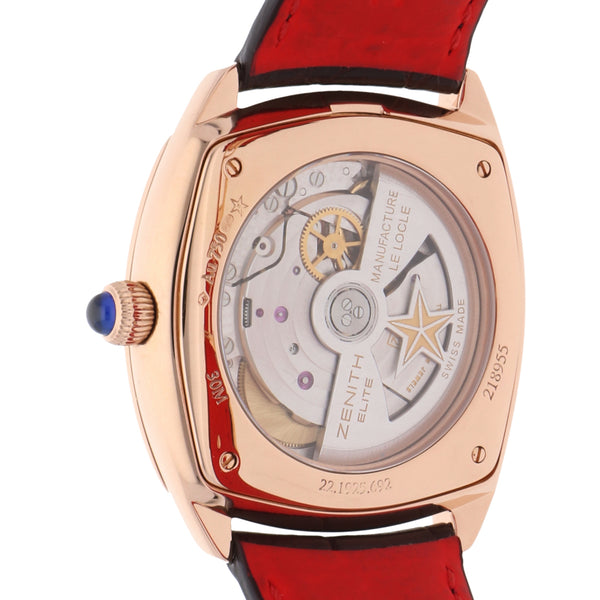 Reloj Zenith para caballero modelo Star Moonphase Heritage caja en oro rosa 18 kilates.