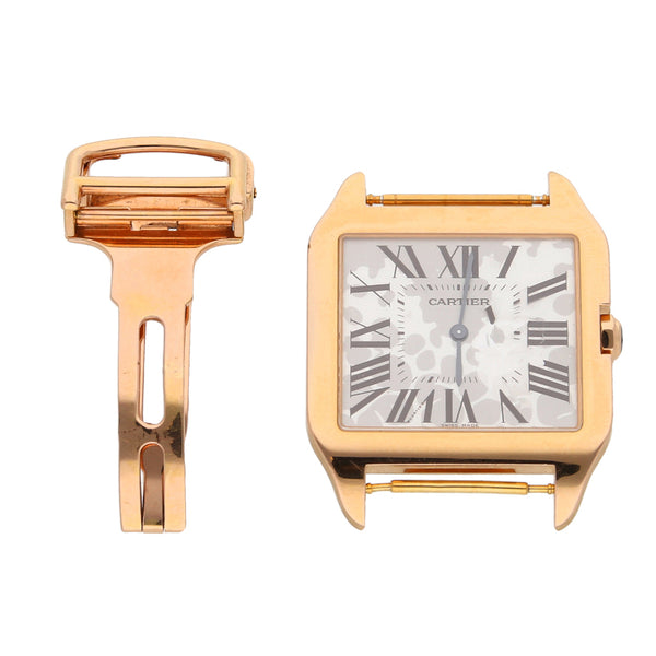 Reloj Cartier para caballero modelo Santos Dumont en oro amarillo 18 kilates.