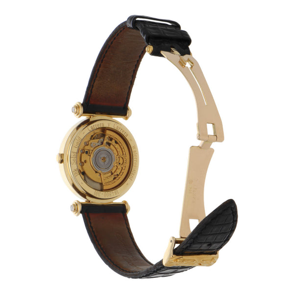 Reloj Carrera y Carrera para dama/unisex caja en oro amarillo 18 kilates correa piel.