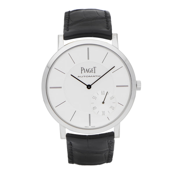 Reloj Piaget para caballero modelo Altiplano caja en oro blanco 18 kilates.