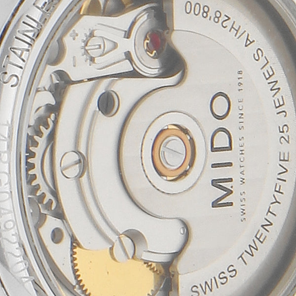 Reloj Mido para dama en acero inoxidable vistas chapa.