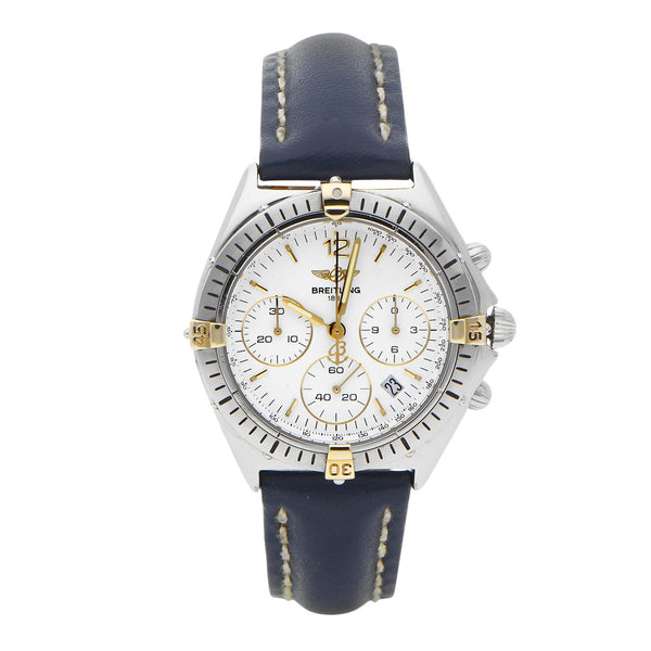 Reloj Breitling para dama en acero inoxidable correa piel.