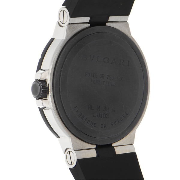 Reloj Bvlgari para caballero en oro titanio correa caucho.