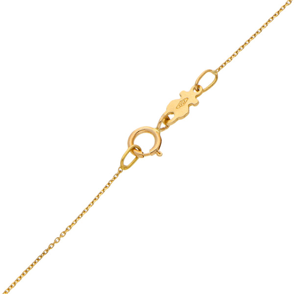 Gargantilla eslabón cruzado con pendiente perla y gemas firma Tous en oro amarillo 18 kilates.