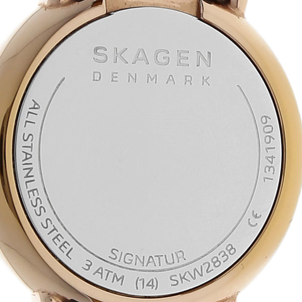 Reloj Skagen para dama/unisex en acero chapa correa piel.