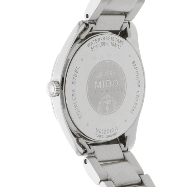 Reloj Mido para dama en acero inoxidable.