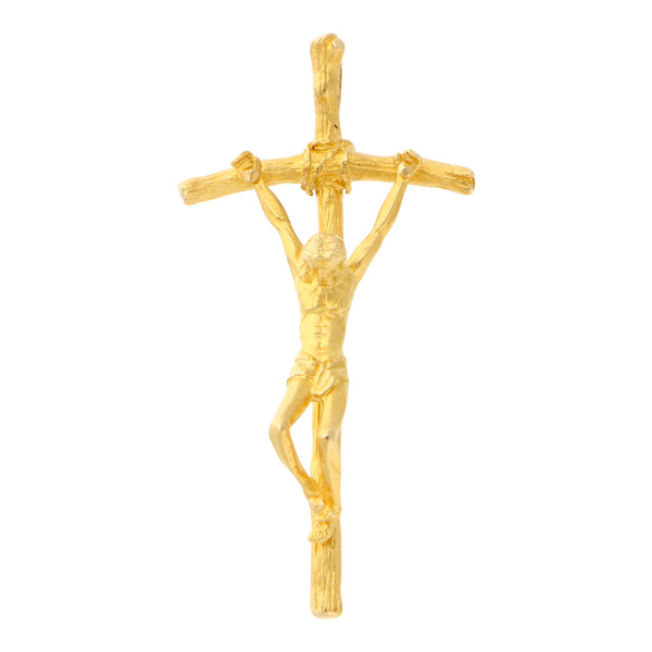 Crucifijo hechura especial en oro amarillo 18 kilates.