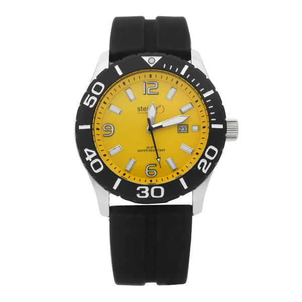 Reloj Steiner para caballero en acero inoxidable correa silicona.