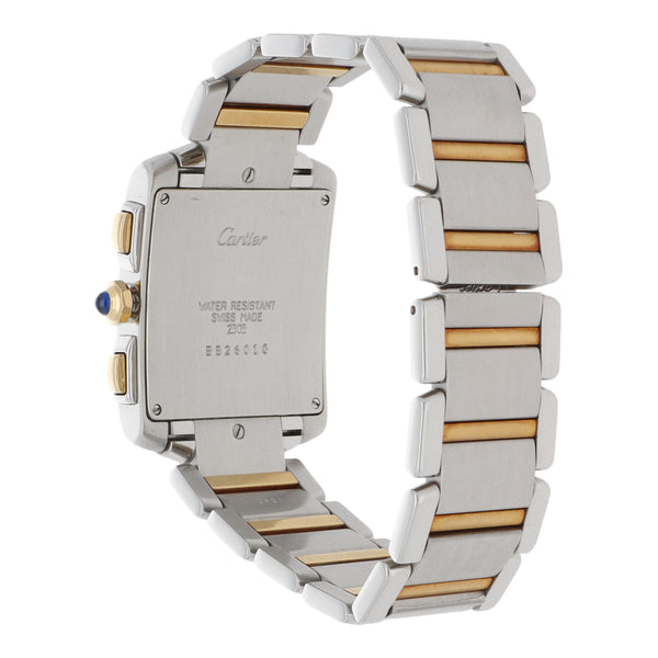 Reloj Cartier para caballero modelo Tank Française vistas en oro amarillo 18 kilates.