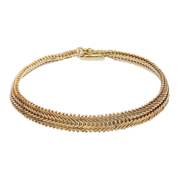 Pulsera eslabón boleado en oro amarillo 18 kilates.