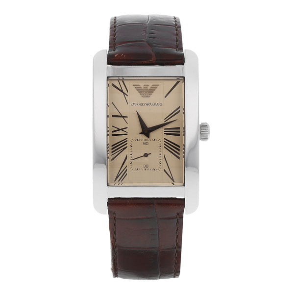 Reloj Emporio Armani para caballero en acero inoxidable correa piel.