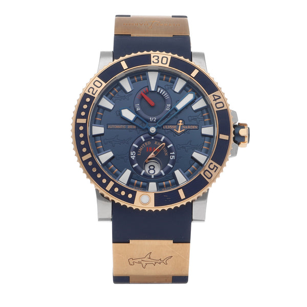 Reloj Ulysse Nardin para caballero en oro y acero inoxidable correa caucho edición limitada.