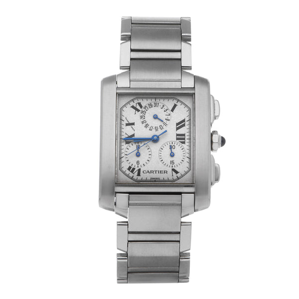 Reloj Cartier para caballero en acero inoxidable.