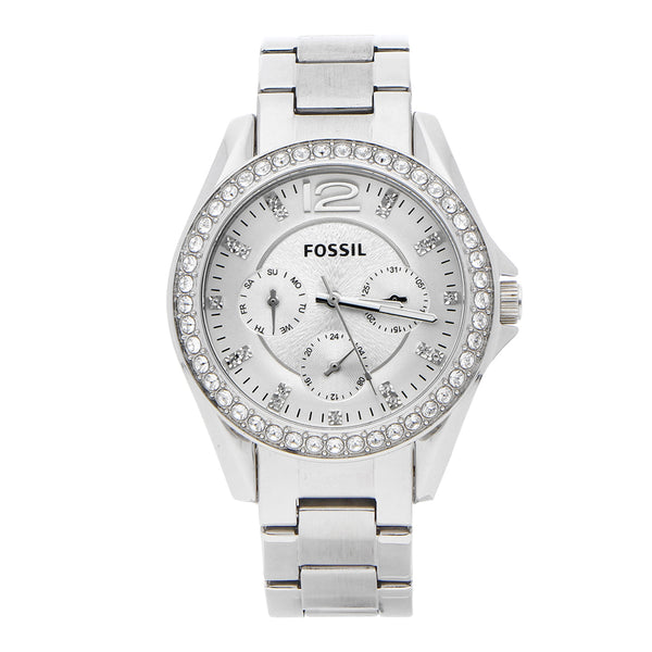 Reloj Fossil para dama en acero inoxidable.