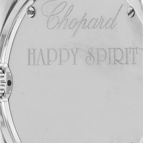 Reloj Chopard para dama modelo Happy Spirit caja en oro blanco 18 kilates.