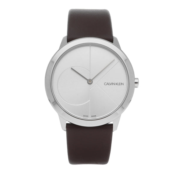 Reloj Calvin Klein unisex en acero inoxidable correa piel.