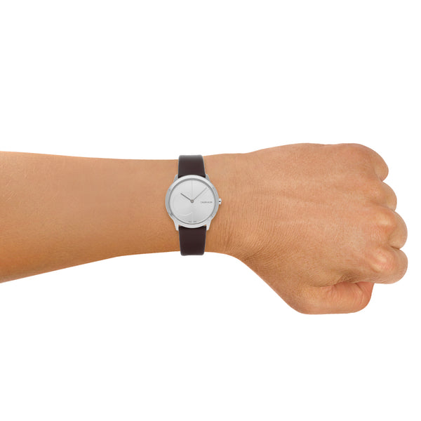 Reloj Calvin Klein unisex en acero inoxidable correa piel.