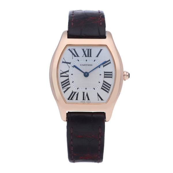 Reloj Cartier para dama en oro correa piel.