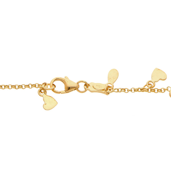 Pulsera motivo corazón en oro amarillo 18 kilates.