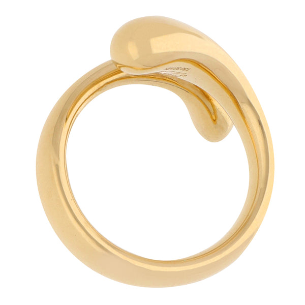 Anillo abierto estilizado firma Tiffany & Co. colección Elsa Perreti en oro amarillo 18 kilates.