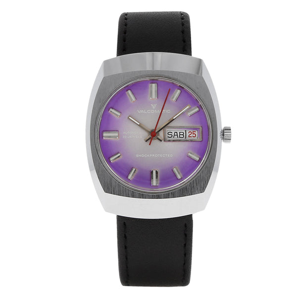 Reloj Valcomatic para caballero en acero inoxidable correa piel.