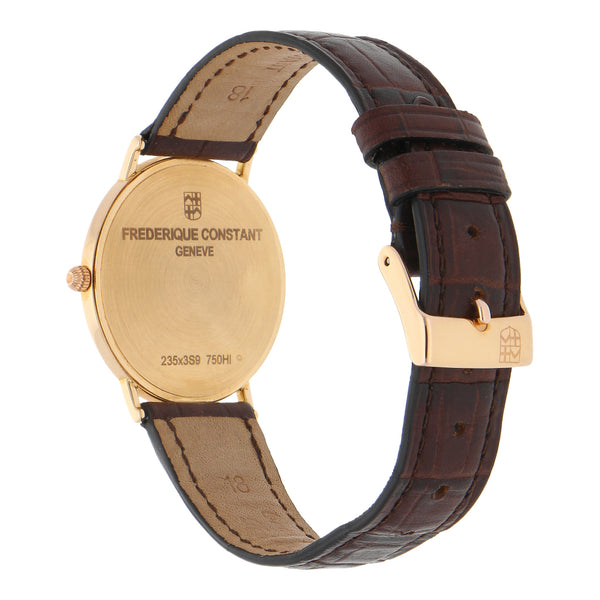 Reloj Frederique Constant para caballero en oro correa piel.