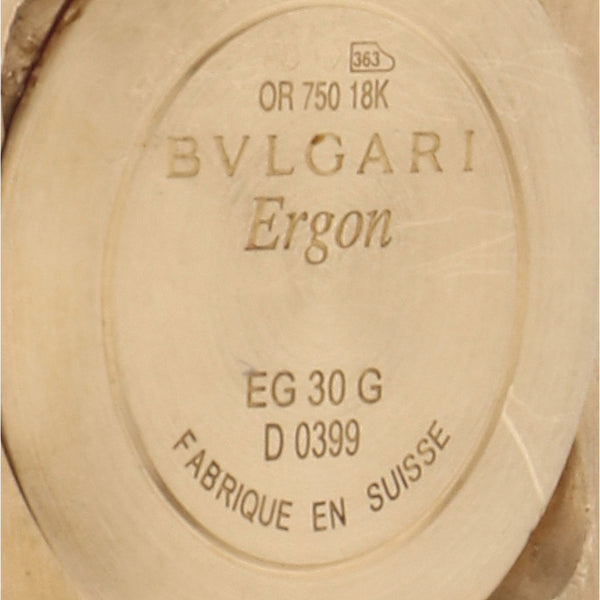 Reloj Bvlgari para dama modelo Ergon caja en oro amarillo 18 kilates.