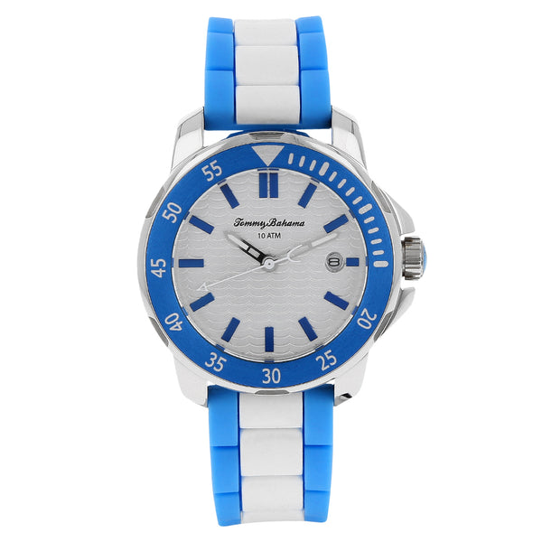 Reloj Tommy Bahama para caballero/unisex en acero inoxidable correa caucho.