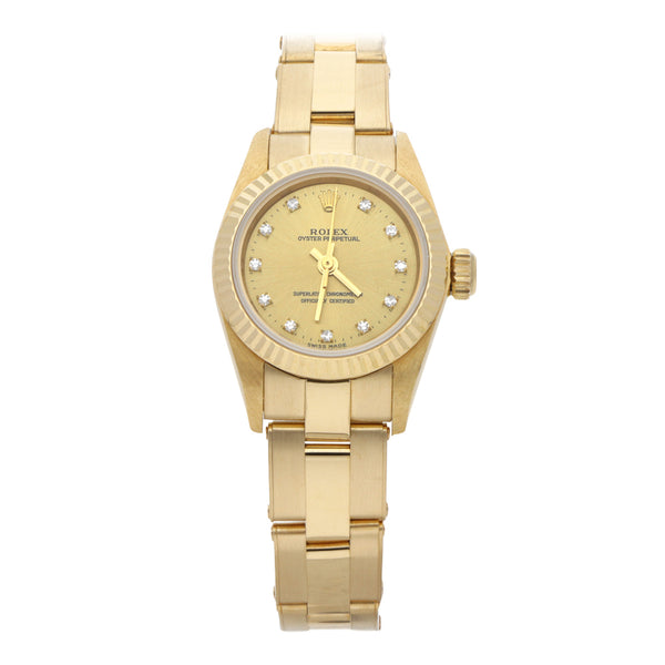 Reloj Rolex para dama modelo Oyster Perpetual.