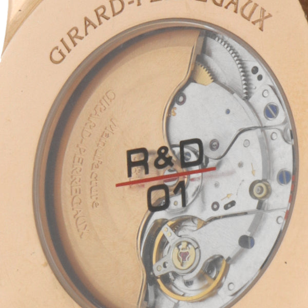 Reloj Girard Perregaux para caballero modelo R&D 01 caja en oro rosa 18 kilates.