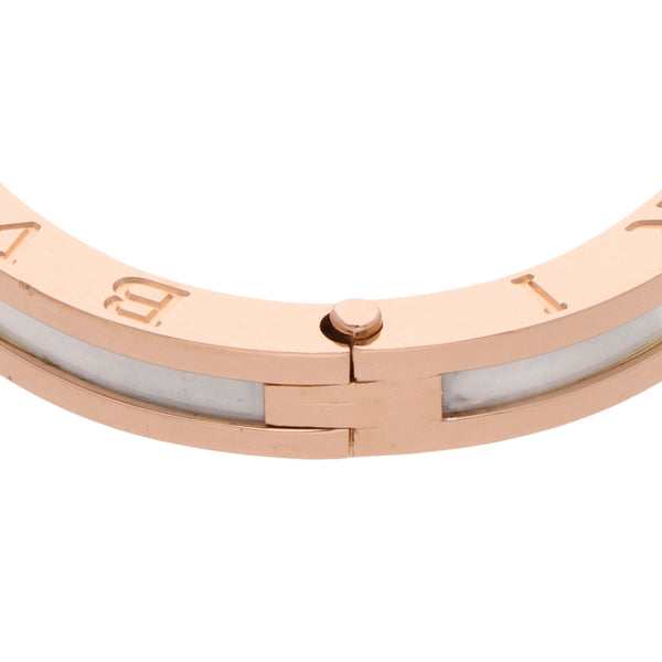 Brazalete articulado con cerámica firma Bvlgari en oro rosa 18 kilates.