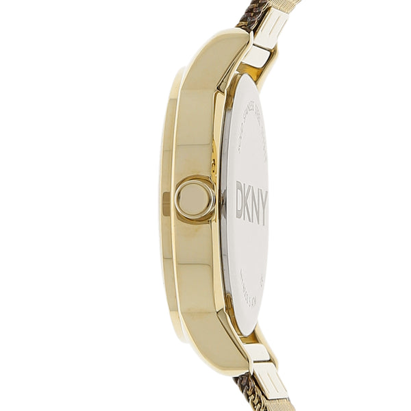 Reloj DKNY para dama en acero chapa.