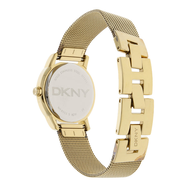 Reloj DKNY para dama en acero chapa.