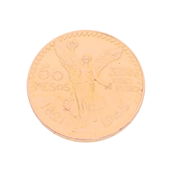 Moneda 50 pesos oro nacional mexicano en oro amarillo 21.6 kilates.