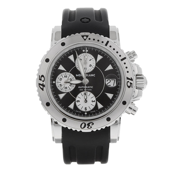 Reloj Montblanc para caballero en acero inoxidable correa caucho.