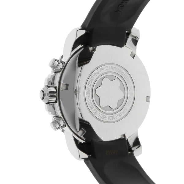 Reloj Montblanc para caballero en acero inoxidable correa caucho.