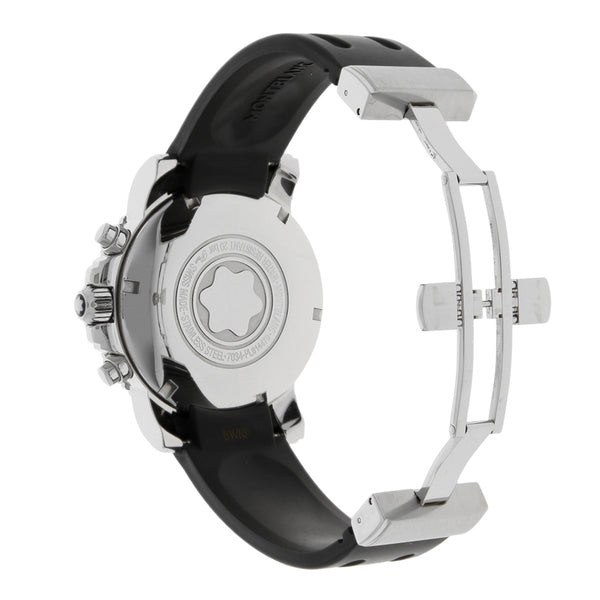 Reloj Montblanc para caballero en acero inoxidable correa caucho.