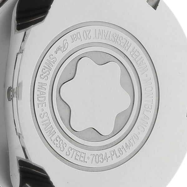 Reloj Montblanc para caballero en acero inoxidable correa caucho.