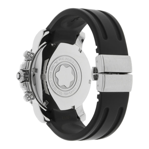 Reloj Montblanc para caballero en acero inoxidable correa caucho.