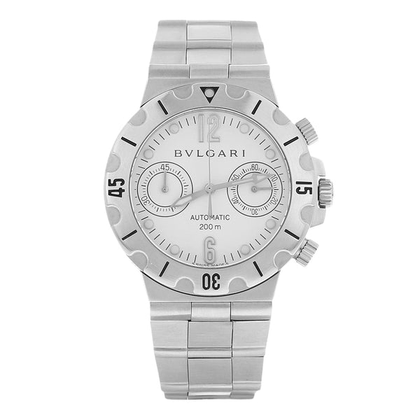 Reloj Bvlgari para caballero en acero inoxidable.