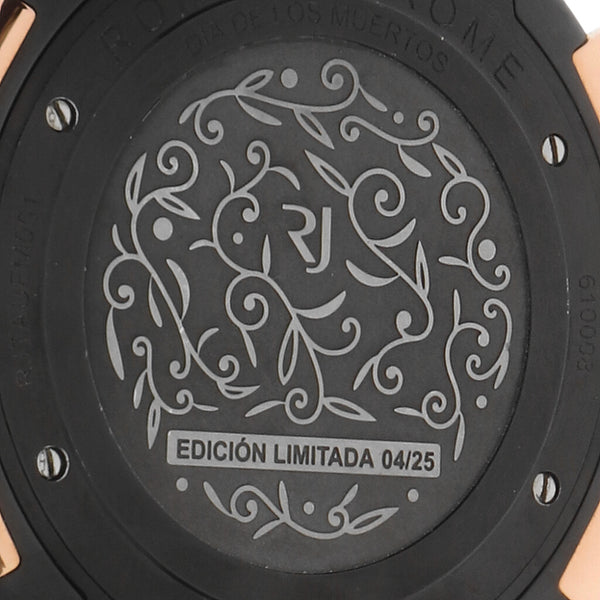 Reloj Romain Jerome para caballero modelo Día de los Muertos vistas en oro rosa 18 kilates.