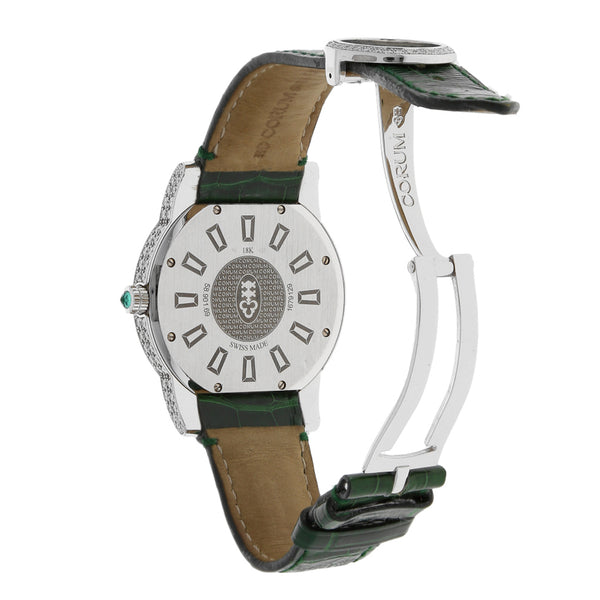 Reloj Corum para caballero/unisex en oro blanco 18 kilates correa piel.